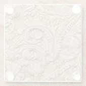 Dessous-de-verre En Verre Cuir en faux beige (Dos)