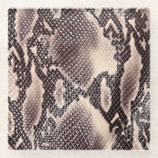 Dessous-de-verre En Verre Cuir serpent : texture brune transparente (Devant)
