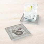 Dessous-de-verre En Verre Cuisine en verre thé pot couleurs beige (Incliné)