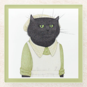 Dessous-de-verre En Verre CUISINE MAID CAT Verre Dessous de verre de boisson