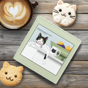 Dessous-de-verre En Verre Cuisine pour chat calico Catitude