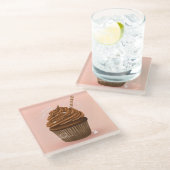 Dessous-de-verre En Verre Cupcake au chocolat (Incliné)