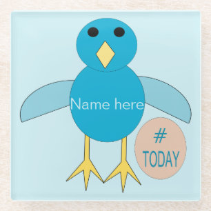 Dessous-de-verre En Verre Custom Blue Birthday Boy Chick Glass Dessous de ve