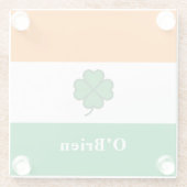 Dessous-de-verre En Verre Custom Irish Flag with Last Name (Dos)