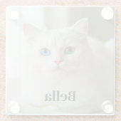 Dessous-de-verre En Verre Custom photo coaster with snow white cat (Dos)