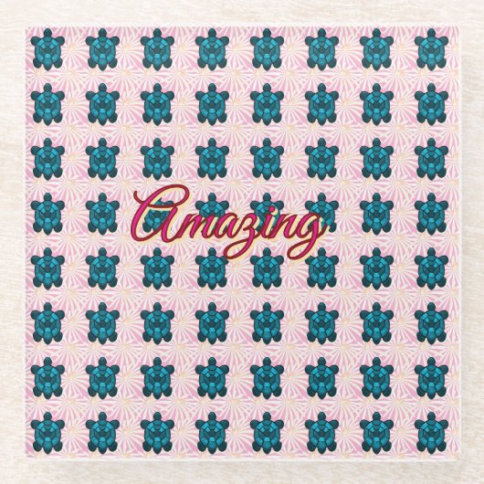 Dessous-de-verre En Verre Custom turtle pattern Sherpa Blanket (Devant)