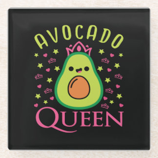 Dessous-de-verre En Verre Cute Avocado Queen with Heart Keto Girl Cooking 