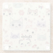 Dessous-de-verre En Verre Cute Chat simple chaton Motif (Dos)