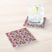 Dessous-de-verre En Verre Cute Cherry Butterfly Pattern, Glossy Kawaii Fruit (Incliné)