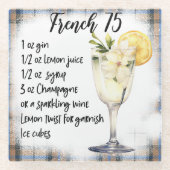 Dessous-de-verre En Verre Cute French 75 Cocktail Recette (Devant)