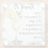 Dessous-de-verre En Verre Cute French 75 Cocktail Recette (Dos)