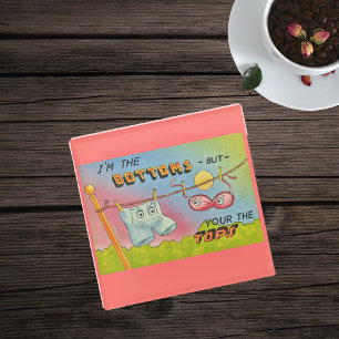 Dessous-de-verre En Verre Cute Funny Talking Sous-vêtements pendants ligne