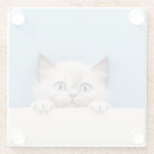 Dessous-de-verre En Verre Cute Kitten Peeking Ragdoll Chat (Dos)