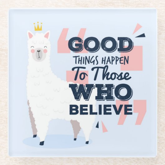 Dessous-de-verre En Verre Cute Llama (Devant)