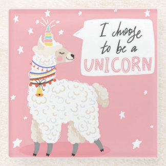 Dessous-de-verre En Verre Cute Llama