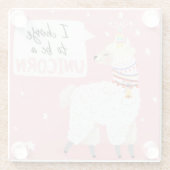 Dessous-de-verre En Verre Cute Llama (Dos)