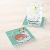 Dessous-de-verre En Verre Cute Llamas (Incliné)