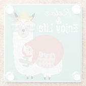 Dessous-de-verre En Verre Cute Llamas (Dos)