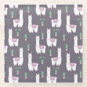 Dessous-de-verre En Verre Cute Llamas