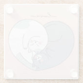 Dessous-de-verre En Verre Cute Love Cats (Dos)