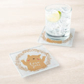 Dessous-de-verre En Verre Cute Love Chat (Incliné)