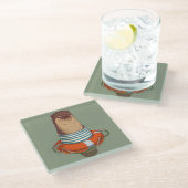 Dessous-de-verre En Verre Cute Otter Glass Coaster (Incliné)