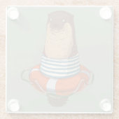 Dessous-de-verre En Verre Cute Otter Glass Coaster (Dos)
