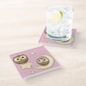 Dessous-de-verre En Verre Cute Owl (Incliné)