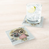 Dessous-de-verre En Verre Cute Owl (Incliné)