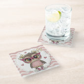 Dessous-de-verre En Verre Cute Owl (Incliné)