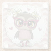 Dessous-de-verre En Verre Cute Owl (Dos)
