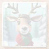 Dessous-de-verre En Verre Cute Reindeer (Dos)