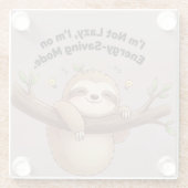 Dessous-de-verre En Verre Cute Sloth "Energy-Saving Mode" (Dos)