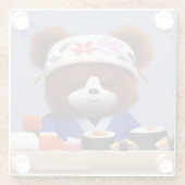 Dessous-de-verre En Verre Cute Teddy Bear Sushi Chef (Dos)