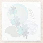 Dessous-de-verre En Verre Cyan Boho (Dos)