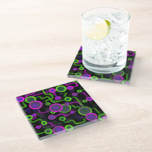 Dessous-de-verre En Verre Cyberpunk Rave Circuit Board Art