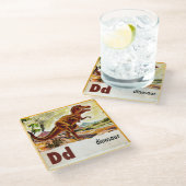 Dessous-de-verre En Verre D est pour le dinosaure (Incliné)