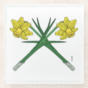 Dessous-de-verre En Verre Daffodils traversés