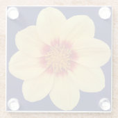 Dessous-de-verre En Verre Dahlia jaune sur Floral bleu (Dos)