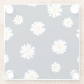Dessous-de-verre En Verre Daisy On Blue Motif (Dos)