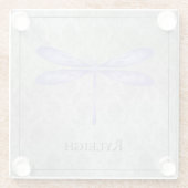 Dessous-de-verre En Verre Damas de libellule violette (Dos)