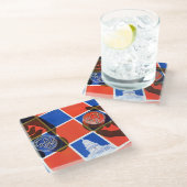 Dessous-de-verre En Verre Damier d'élection (Incliné)