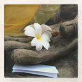 Dessous-de-verre En Verre Dans la main de Bouddha (Devant)