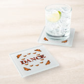 Dessous-de-verre En Verre Danse avec des papillons design (Incliné)