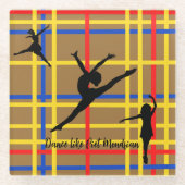 Dessous-de-verre En Verre Danse comme Piet Mondrian Art Moderne (Devant)