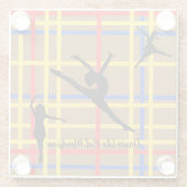 Dessous-de-verre En Verre Danse comme Piet Mondrian Art Moderne (Dos)