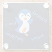 Dessous-de-verre En Verre Danse comme un joyeux pingouin (Dos)