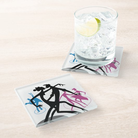Dessous-de-verre En Verre Danse Swing (Incliné)