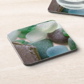 Dessous de verre en verre de liège de mer bleue et (Côté gauche)