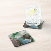 Dessous de verre en verre de liège de mer bleue et (Côté Droit)